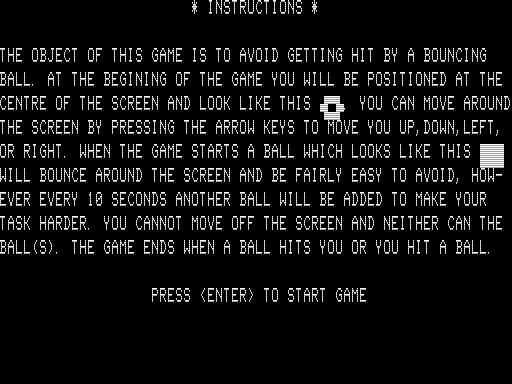 Screenshot of Bounce (TRS-80, 1981) - MobyGames