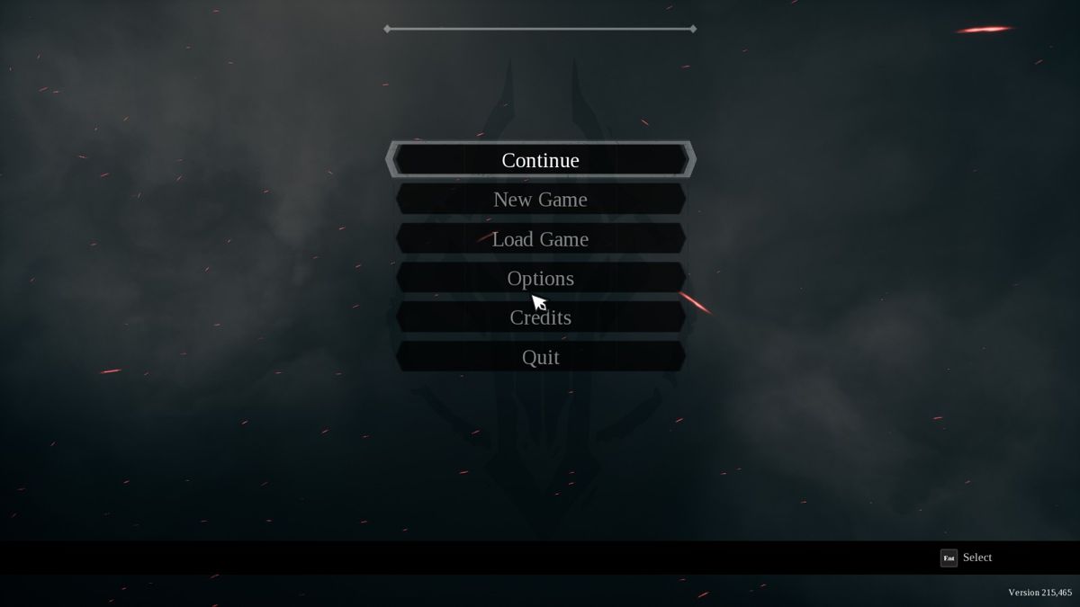 Darksiders III (Windows) screenshot: Main menu
