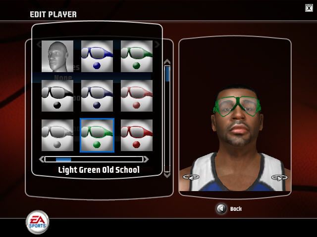 NBA Live 08 (Windows) screenshot: Player editing mode