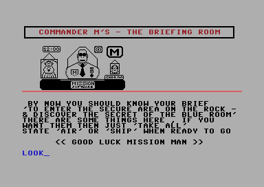 Mission 2: Project Gibraltar (Commodore 64) screenshot: Game start