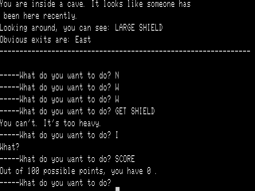 The Troll's Treasure (Apple II) screenshot: My Current Score