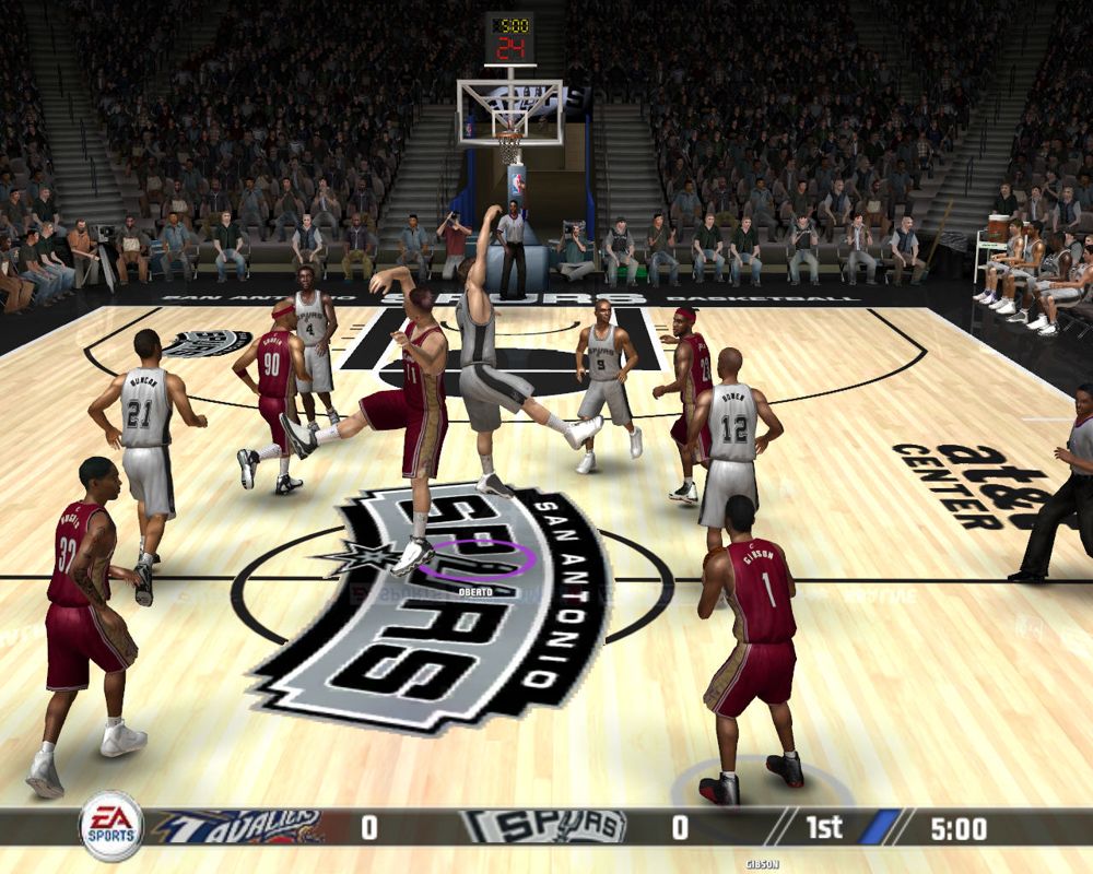 NBA Live 08 (Windows) screenshot: Match starts in the middle