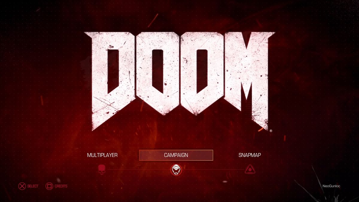 Doom (PlayStation 4) screenshot: The main menu