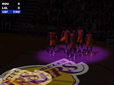 NBA Live 2000 (Windows) screenshot: Lakers come out in style