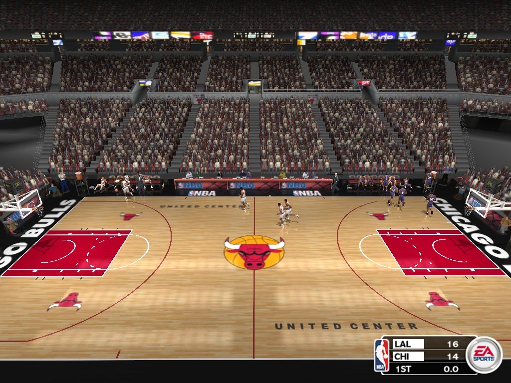 NBA Live 2003 (Windows) screenshot: End of first quarter.