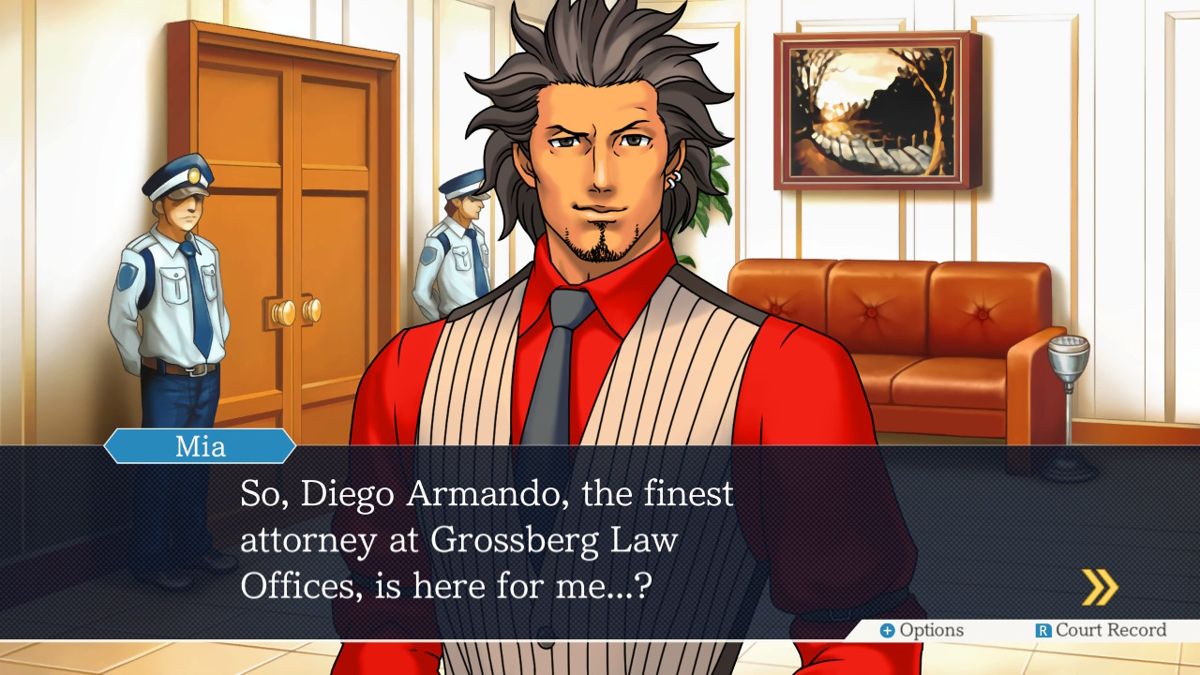 Phoenix Wright: Ace Attorney Trilogy (Nintendo Switch) screenshot: Gyakuten Saiban 3: Diego Armando is helping Mia with her case