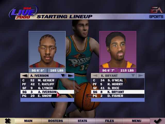 NBA Live 2000 (Windows) screenshot: Interesting match up