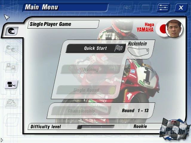 Superbike 2001 (Windows) screenshot: Main menu (demo version)