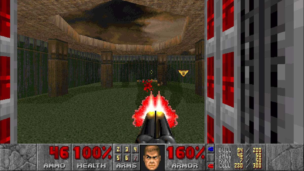 Doom II (PlayStation 4) screenshot: Doom II: Fighting the invisible demon dog