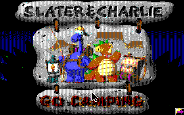 Slater & Charlie Go Camping (DOS) screenshot: Title screen (EGA)