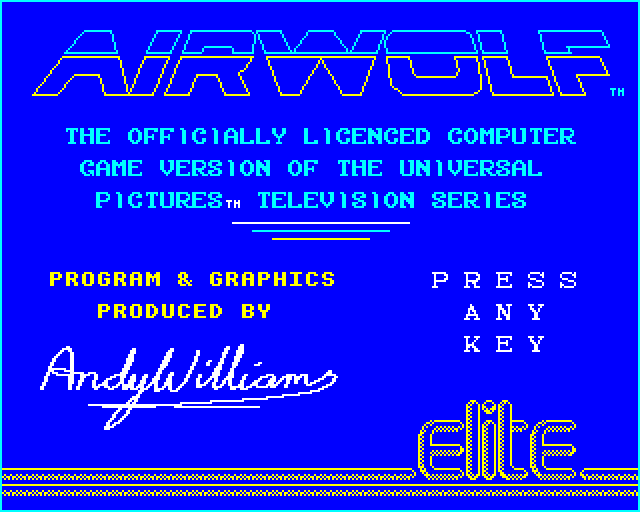 Airwolf (BBC Micro) screenshot: Loading screen.
