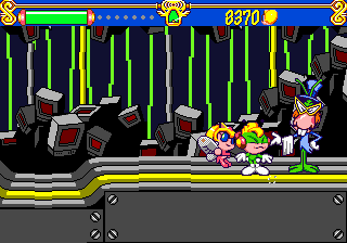Tempo (SEGA 32X) screenshot: This dude needs to clean Tempo each time before the boss room