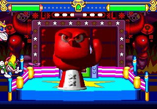 Tempo (SEGA 32X) screenshot: Boxing glove boss