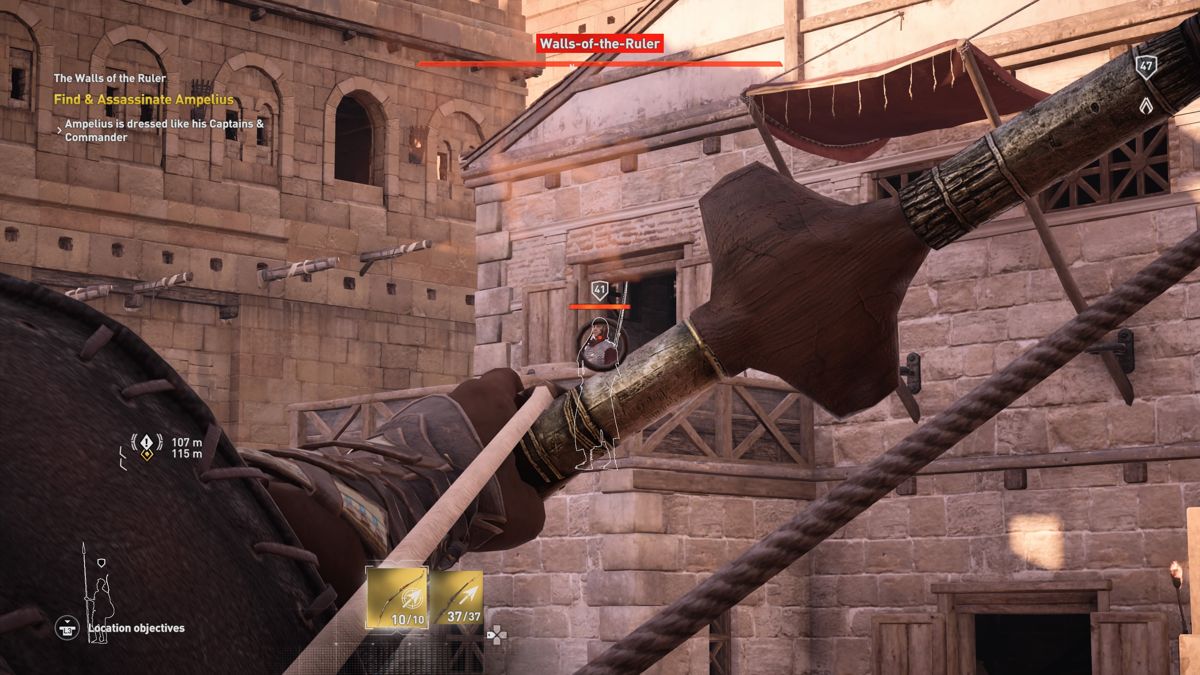 Assassin's Creed: Origins - The Hidden Ones (PlayStation 4) screenshot: Predator bow has a zoom of a sniper rifle