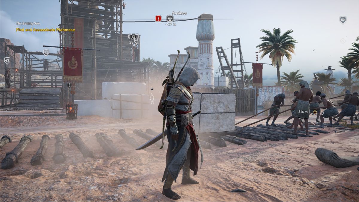 Assassin's Creed: Origins - The Hidden Ones (PlayStation 4) screenshot: C'mon guys, show us them muscles
