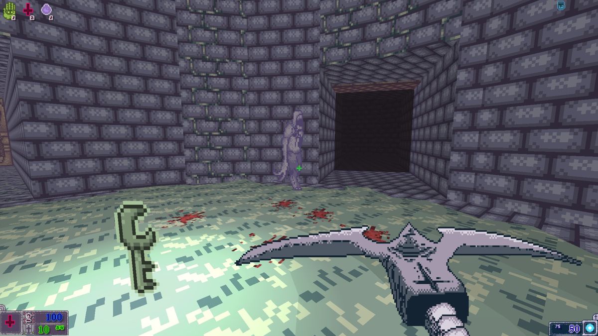 Shrine II (Windows) screenshot: This weapon freezes enemies