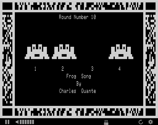 Frog Song (TRS-80) screenshot: Frog 3 Plays