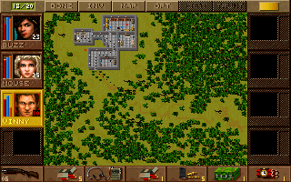 Jagged Alliance: Deadly Games (DOS) screenshot: The mission map.