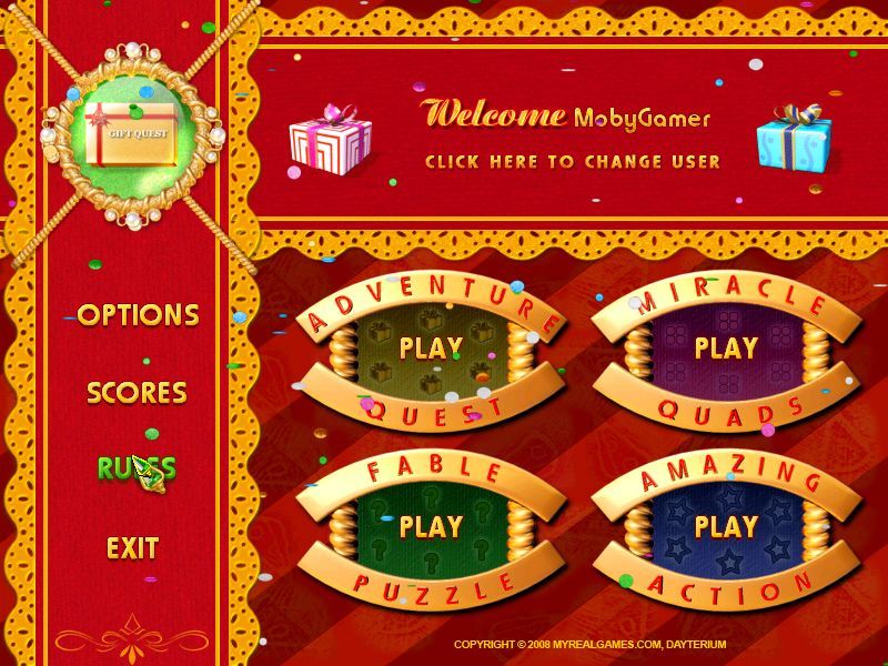 Gift Quest (Windows) screenshot: The main menu