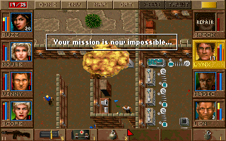 Jagged Alliance: Deadly Games (DOS) screenshot: ...others preventing targets from blowing up.