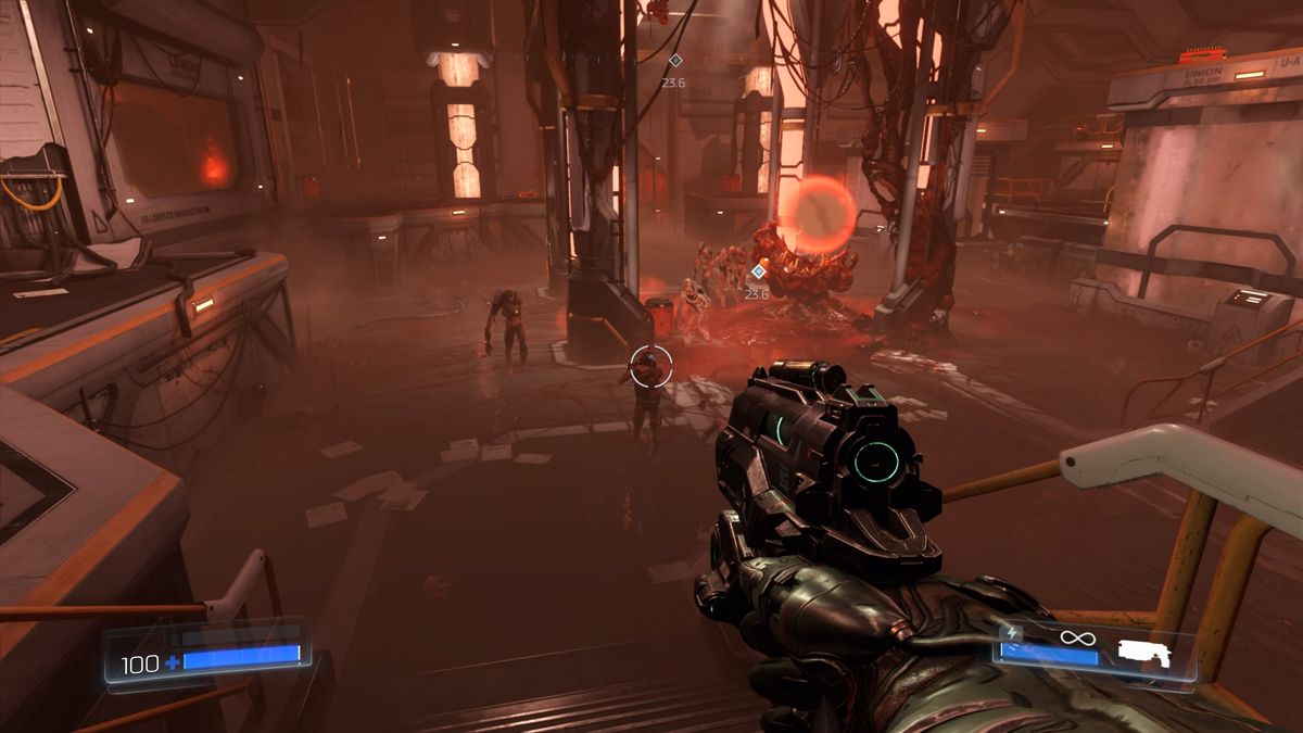 Doom (PlayStation 4) screenshot: The swarm is protecting their nest