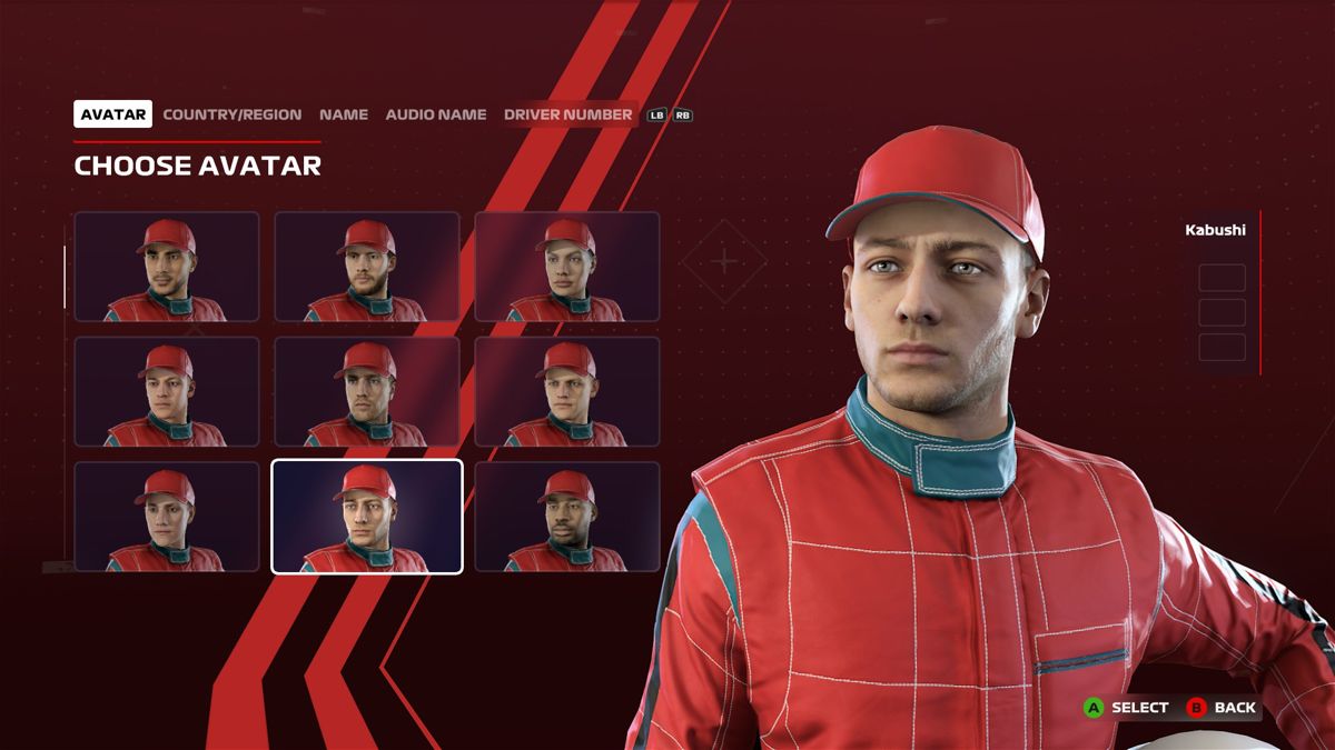 F1 2020 (Windows) screenshot: Choosing an avatar