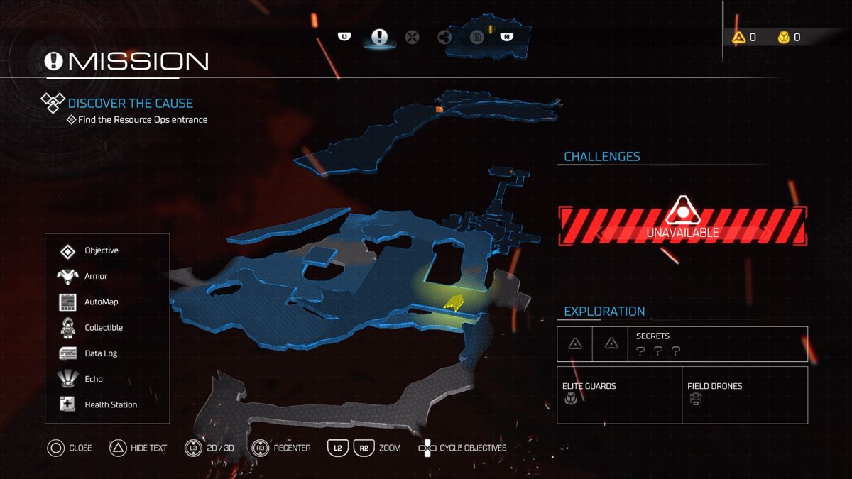 Doom (PlayStation 4) screenshot: Map