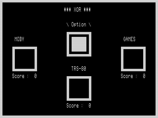 XOR (TRS-80) screenshot: Game Start