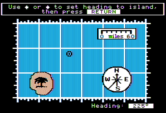 The Voyage of the Mimi: Maps and Navigation (Apple II) screenshot: Hurricane! - Plotting Movements