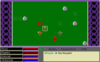 Azalta: Cult of the Raven (DOS) screenshot: A random encounter with swarms of insects.