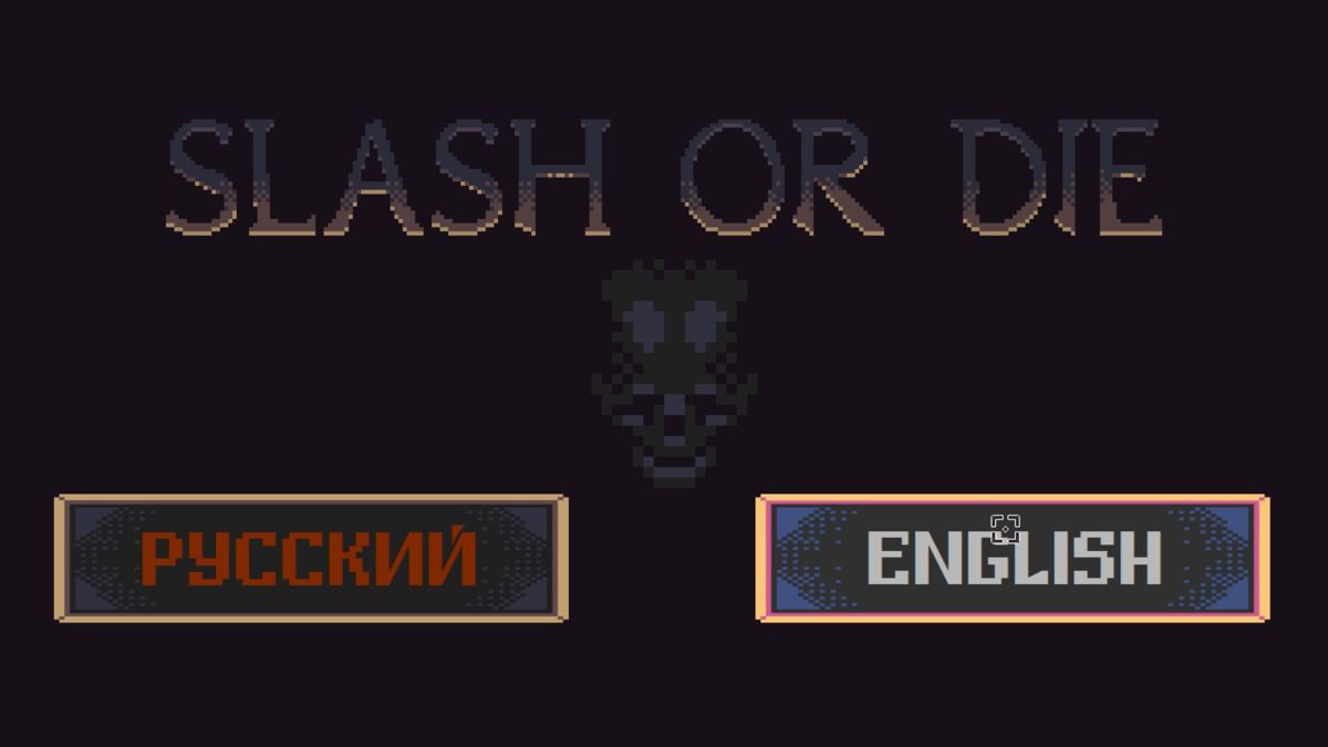 Slash or Die (Windows) screenshot: Title screen / Select language