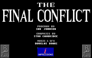 The Final Conflict (DOS) screenshot: Title screen (EGA)