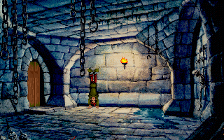 Curse of Enchantia (DOS) screenshot: ...and young Brad awakens in prison.
