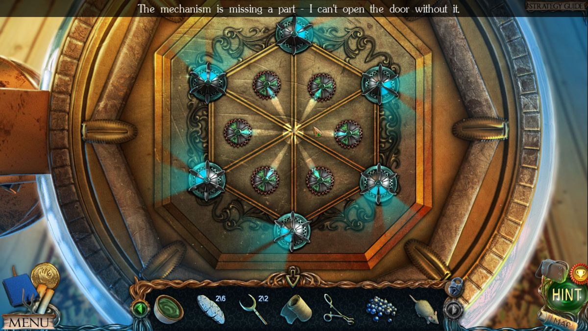 Lost Lands: The Golden Curse (Windows) screenshot: Another locked casket puzzle with a missing part<br><br>Demo version