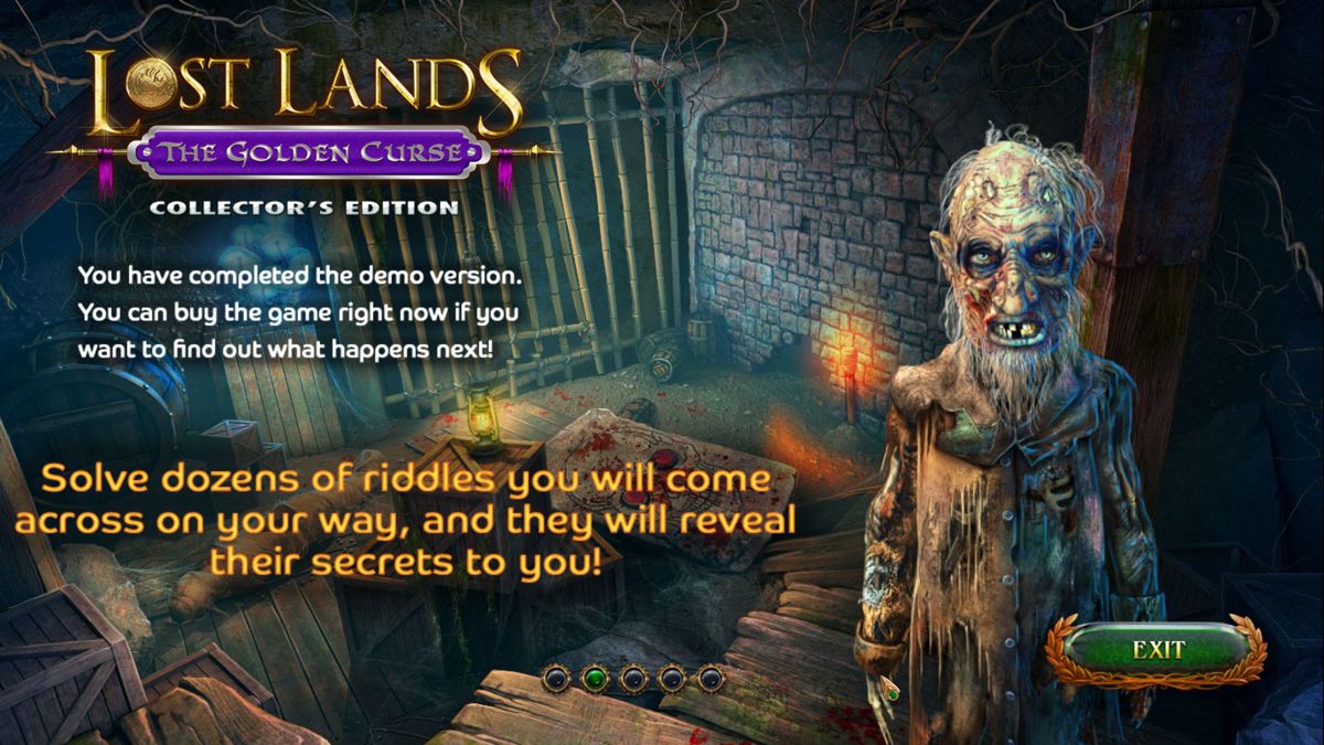 Lost Lands: The Golden Curse (Windows) screenshot: Game Over - ending screen 2 <br><br>Demo version