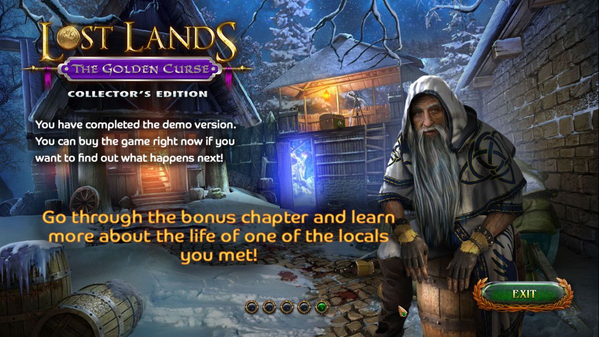 Lost Lands: The Golden Curse (Windows) screenshot: Game Over - ending screen 5 <br><br>Demo version