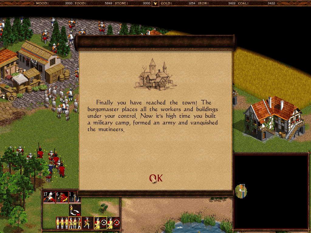 Cossacks: The Art of War (Windows) screenshot: Your instructions may appear rather simple, but it's usually more than just meets the eye