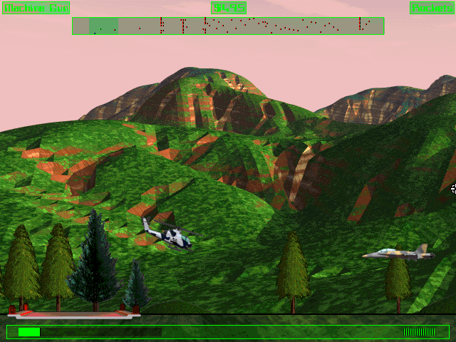 Cobra Gunship (DOS) screenshot: This time it's against enemy aircraft.