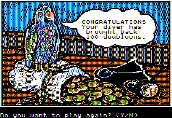 The Voyage of the Mimi: Maps and Navigation (Apple II) screenshot: Pirate's Gold - Treasure Found