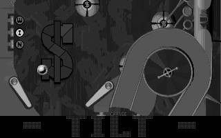 Total Pinball 3D (DOS) screenshot: Jackpot table - Lo-res 320x200 in Monochrome display