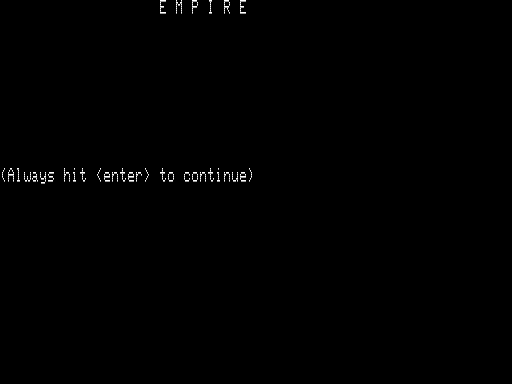 Empire (TRS-80) screenshot: Title Screen