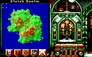 Realms (DOS) screenshot: Main game screen (EGA)