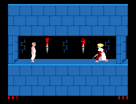 Prince of Persia (SAM Coupé) screenshot: I should come back with a sword.