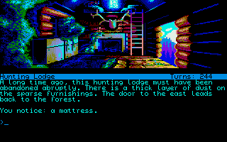 The Curse of Rabenstein (DOS) screenshot: Inside the hunting lodge