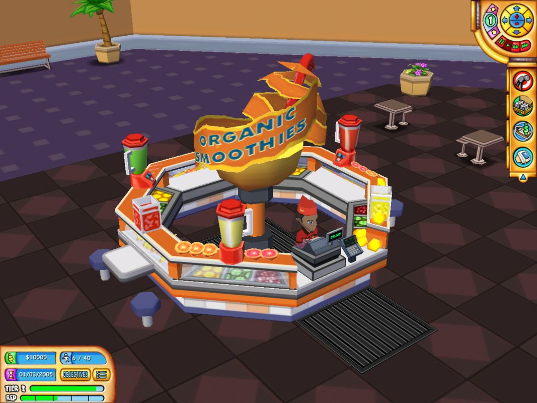 Mall Tycoon 3 (Windows) screenshot: That must be the place for organic smoothies.