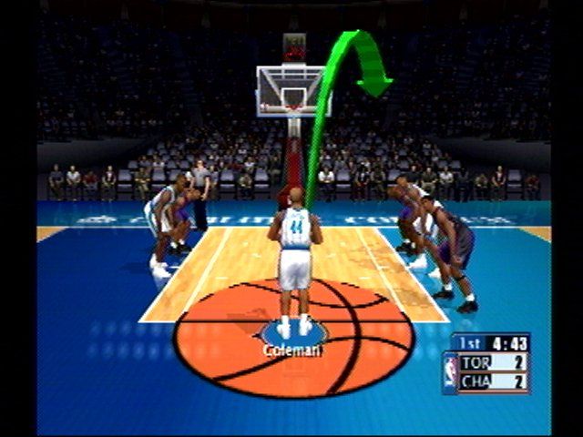 NBA 2K1 (Dreamcast) screenshot: Free-throw shooting