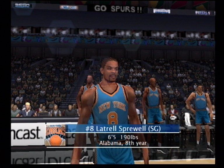 NBA 2K (Dreamcast) screenshot: Pre-match 3