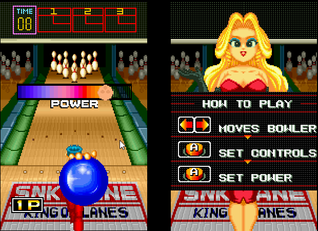 League Bowling (Browser) screenshot: Determine the power of the throw.