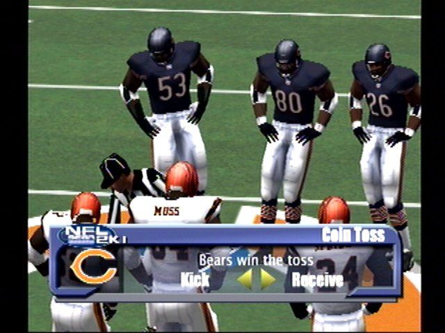 NFL 2K1 (Dreamcast) screenshot: The coin toss