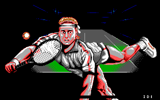 I Play: 3D Tennis (DOS) screenshot: Tennis player (EGA)